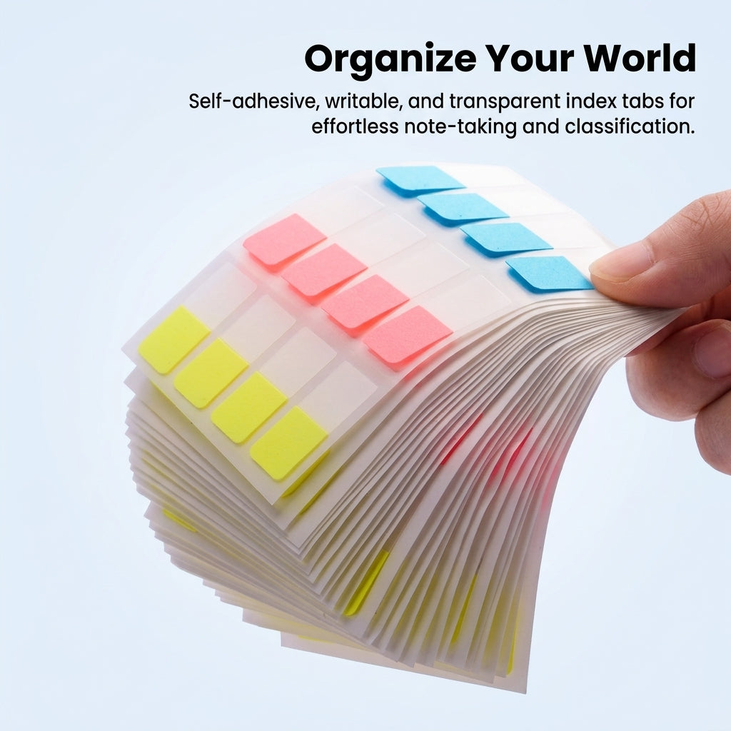 Paper Tabs Sticky Index for Students, Writable Bookmark for Books Markers for Note Taking, Office Filing Organizer, 198 Pieces