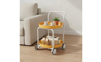 Space Saving Sofa End Table with Wheels Multifunctional Mobile End Table Nordic Design for Living Room, Small Areas, Bedroom