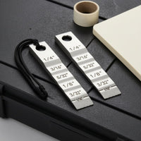 Engraved Imperial Markings Pipe Spacer Shim Tapered Pipe Spacer Gauge Hanging Hole Stepped Gauge Shim Brushed Silver