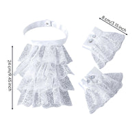 Lace Bib with Cuffs Vintage-Themed Lace Jabot Gothic Historical for Actors, Photography Props