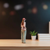 Girl Figure Holding Coffee Colorful Coffee Cup Figurine Highly Detailed