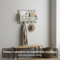 Entryway Mail Sorter with Key Pegs Easy Installation Wall Mount Key and Mail Holder Entryway Organizer with Pegs for Hallway