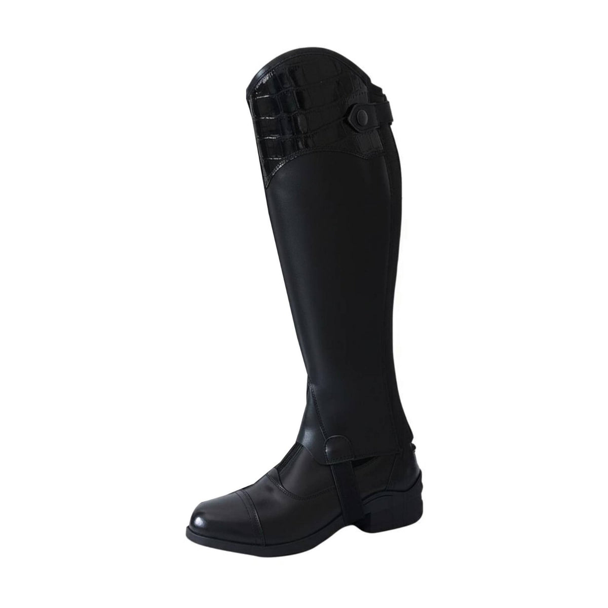 PU Leather Half Equestrian Leg Guards Comfortable Half Equestrian Leg Guards Elastic Panel Riding Legs Guard for Adults, Kids
