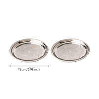 2 Pieces Stainless Steel Coasters Easy to Clean Coasters with Raised   Silver for Cafes, Hosts, Beverage Presentation