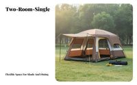 Portable 8-10 Person Outdoor Shelter Waterproof Family Camping Tent Double Layer Design Multi-Room Tent Good Ventilation for Group Campers, Families, Campsite, Park, Backyard, Picnics
