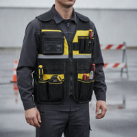 Tool Vest Reflective Tool Vest with Pockets Breathable for Construction Site