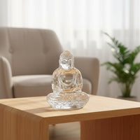 Crystal Buddha Statue Sparkling Crystal Buddha Clear for Buddhists, Home Decor, Altar, Meditation Room