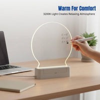 Acrylic Transparent LED Desk Memo Board, Erasable Whiteboard, Home Desktop Reminder