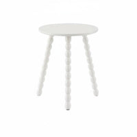 Round Bobbin Leg Table Compact Design Bobbin Leg Accent Table Multifunctional Vintage Design Nightstand for Bedroom