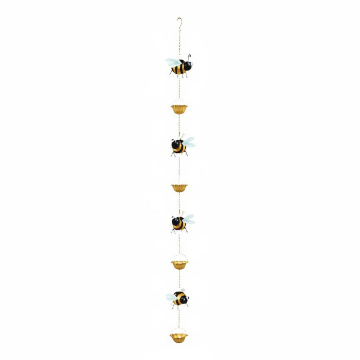 Bee-Themed Rain Chain Weather-Resistant Hanging Bee Chain Rust-Resistant Tiered Rainwater Collector for Porch