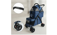 Soft-Sided Two-Tier Pet Stroller Ventilated Double Pet Stroller Breathable Portable for Cats, Small Dogs, Daily Walks, Vet Visits, Travel
