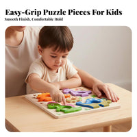Child-Centered Inspired 3D Wooden Game Board Easy to Grasp Creature Learning Game Cognitive Development for Toddlers, Preschoolers