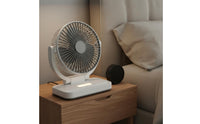Integrated Night Light Fan with Phone Holder Compact Design USB Desk Fan Adjustable Speed for Students, Office Workers, Desktop, Dormitory