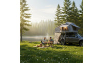 Car Roof Elevated Tent Foldable Hard Shell Roof Tent Weather Resistant Vehicle Mounted Shelter for off-Roaders, Journeyers, Outdoor, off-Grid Travel