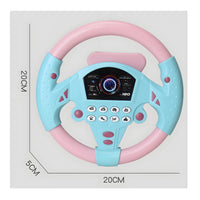 Toy Steering Wheel with Buttons Travel Simulated Steering Wheel Dashboard Toy Interactive Tabletop for Children, Pretend Play