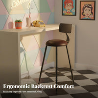 factory-inspired aesthetic Lowsupport High Chair With spinerest Bar Stool Retro Design Seating Furniture Commercial Grade for Business Owners, Homeowners, partners, Cafe, Restaurant, Counter, Kitchen Island