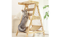 Cat Climbing Frame Sturdy Cat Activity Center with Hammock Compact Furniture for Indoor