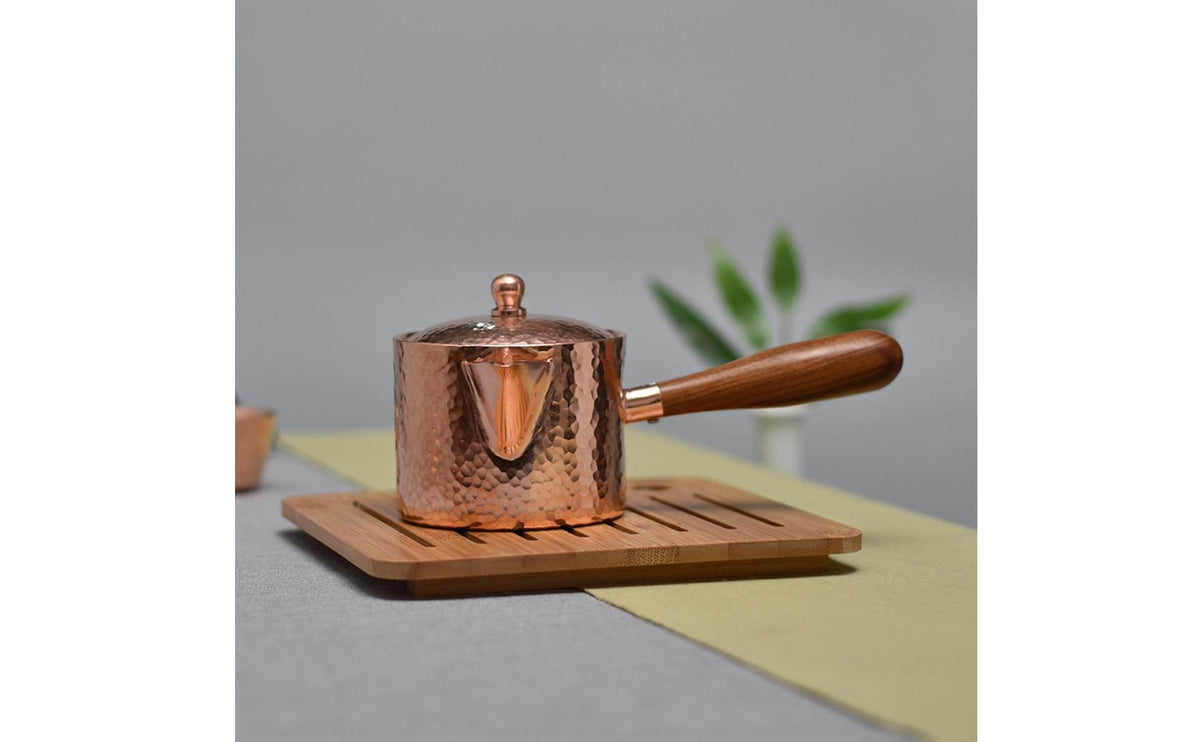 Hammered Copper Teapot Handmade Pure Copper Tea Maker Drink Stovetop Cookware