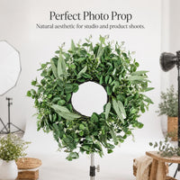Artificial Eucalyptus Leaf Wreath for Front Door Decor