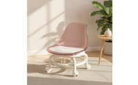 Rolling Stool with Backrest Padded Low Stool with Wheels Easy to Clean Rolling Chair with Backrest for Toddlers, Home Office, Bedroom, Living Room