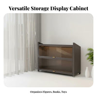 Figurine Display Cabinet Debris-Resistant Resistant Design Display Cabinet with Transparent Doors Glass Door Shelving Unit
