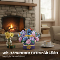Vibrant Floral Arrangement 3D Spring-up-out Flower Floral Arrangement Long-Lasting Greeting Card Mails Flat for & Significant Others, Women