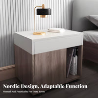 Minimalist Design Nightstand with Drawers Nordic Aesthetic Single-Drawer End Table Modern aesthetic Household Furniture space-saving Size for Apartment Dwellers, Students, Homeowners, Bedroom, Bedside, Dorm Room, Office