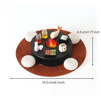 13 Pieces Miniature Hearth Scene Detailed Miniature Dining Set with Mat Realistic Miniatures for Hobbyists, Photo Props