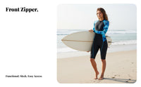 women's Sun Shirt Suit Sun Protection Single-Piece Surfing Suit Front Zip Single Piece Swimsuit Stretchy Full Coverage Sun Shirt