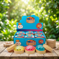 12 Pieces Iridescent Steamed Bun Squishy Translucent Bao Bun Toy Kawaii Sensory Squishy Glossy for Children, Students, Party Favors, Desk, Classroom