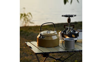 Camping Kettle Stainless Steel Kettle with Heat-Resistant Handle Boiling Water Pot Portable for Campers, Outdoor Cooking, Picnic