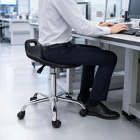 Anti-Static PU Foam Lab Stool with Adjustable Height and Swivel Function