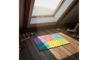 6 Pieces Sensory Foot Silicone Interlocking Sensory Tiles Modular Textured Floor Tiles for Classroom