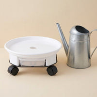 Plant Trolley Pot Stand with 5 Caster Wheels, Resin Plant Pot Saucer Tray/Stand with Drainage for Large Indoor and Outdoor Floor Standing Use