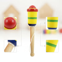 Hand-Eye Coordination Bilboquet Painted Cup and Ball Toy Educational Cup and Ball Game Interesting for Children, Indoor Play