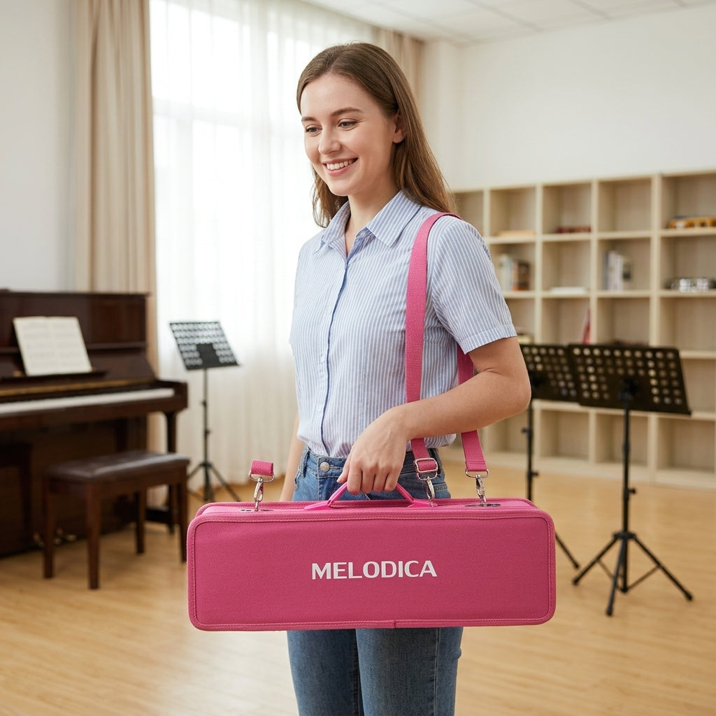 Melodica Carrying Case for 32/37 Key Instruments, EVA Hard Shell Storage Bag, Universal Fit for JDR Swan DHS Melodicas