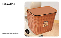 Large Capacity Electric Scooter Rear Basket Cute Cartoon Design Rear Mount Cargo Basket Water-Resistant for Students, Shopping, Grocery Runs