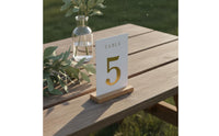 Reusable Minimalist Wood Table Number Holder Art Moderne Design Wooden Table Number Card Easy to Set up Wooden Place Card Holder Polished Edges for Party, Banquet