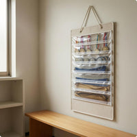 8-Slot Felt Belt and Medal Organizer Front Pocket Style Combat Arts Belt Rack Wall Hanging Medal Display Rack Rectangular