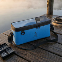 Fishing Tackle Storage Bag Transparent Top Rectangular Tackle Bag Mesh Textile Zippered Closure