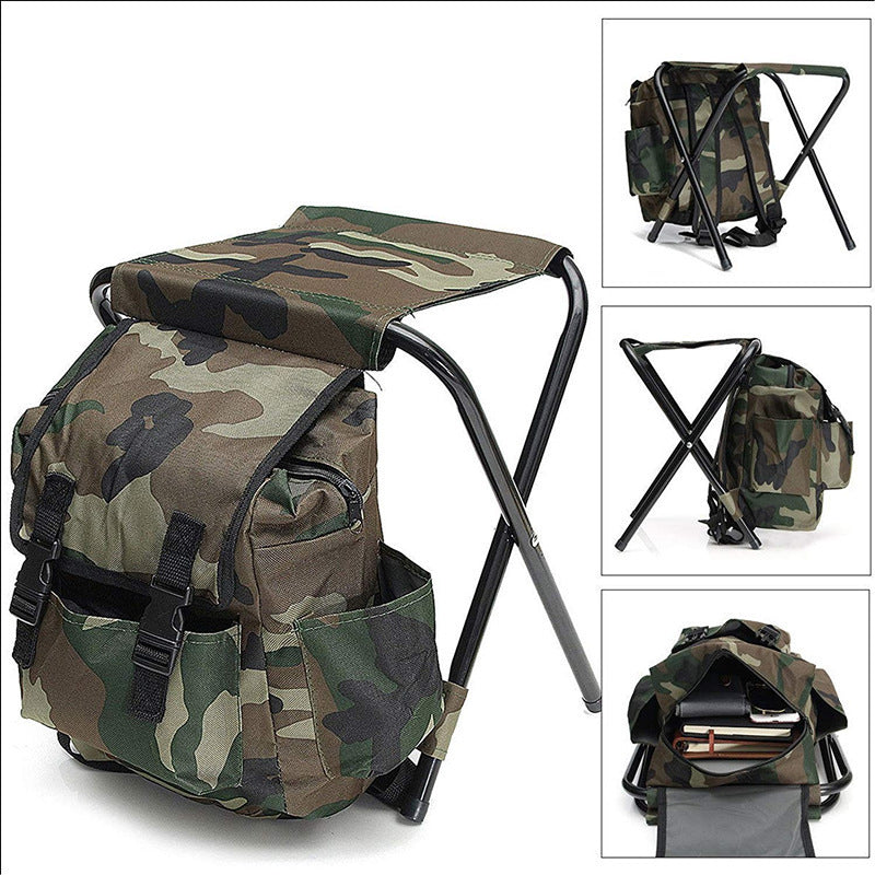 Foldable Camping Stool Backpack with Thermal Insulation