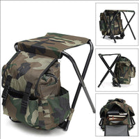 Foldable Camping Stool Backpack with Thermal Insulation