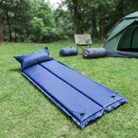 Air Bed and Self-Inflating Air Mattress with Integrated Pillow, Portable Camping Mat for Single Person, 180*60*3cm Sleeping Mat, Waterproof Mat