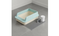 Anti-Splash Semi-Enclosed Litter Box Long-Lasting PP Material Semi-Enclosed Litter Tray Easy to Clean Plastic Cat Potty for Kittens