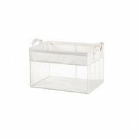 Foldable textile Box with view panel two-approachdirection closures textile Box with view panel Lidded