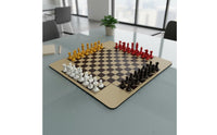 Sculpted Knight Heads Four-Player Chess Set Glossy 4 Player Chess Set Rounded Corners Strategy Game