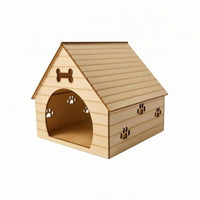 Miniature Dog House Paw-Print Dollhouse Doghouse Compact Wooden Pet House Prop for Photographers