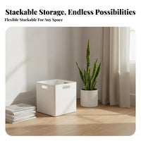 Lidded Storage Cube Large Capacity Organizer Box Stackable for Parents, Students