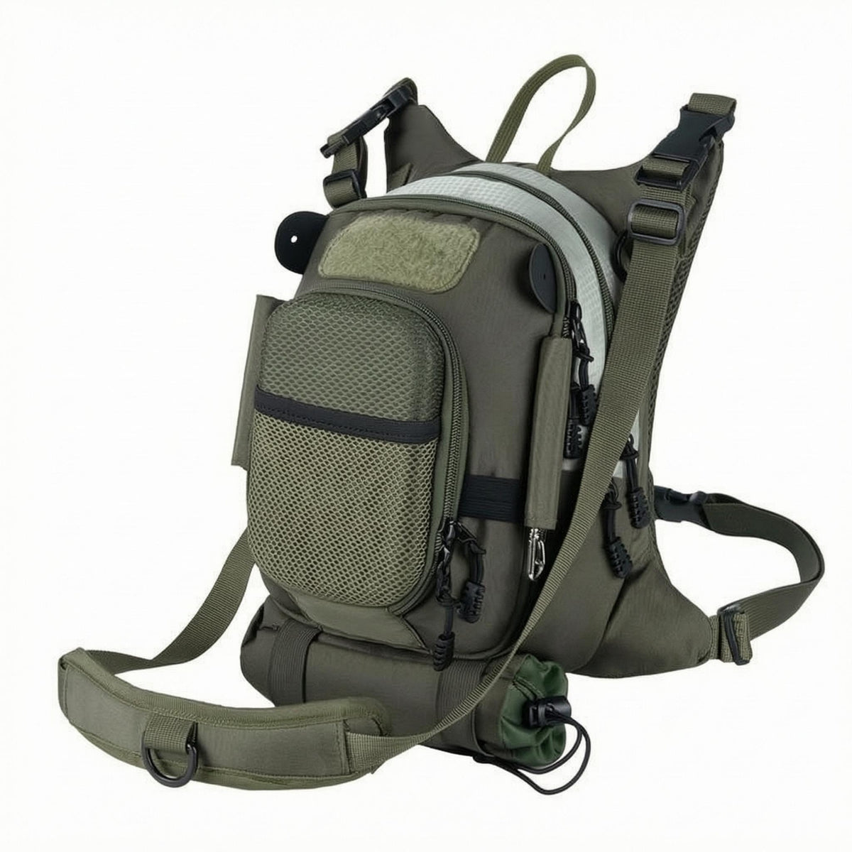 Fishing Chest Bag Hard-Shell Front Worn Tackle Bag Fishing Chest Pack Compact Outdoor Gear Zippered for Anglers
