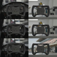 Rectangular Kart Steering Wheel Textured-Grip Steering Wheel with Mounting Plate Black Hardware Replacement for Racers